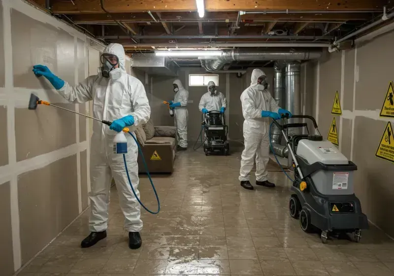 Basement Moisture Removal and Structural Drying process in Lamoille County, VT